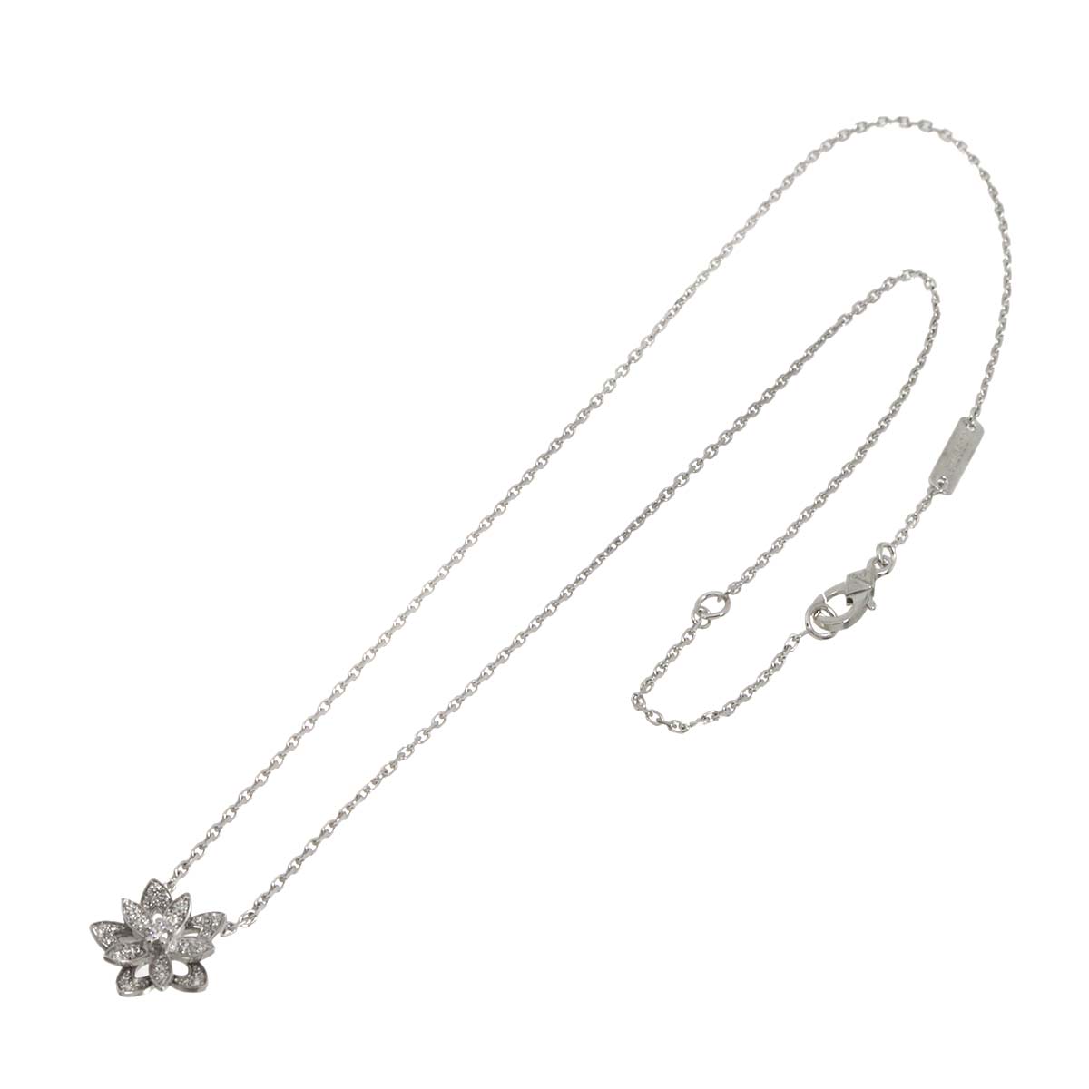Lotus Diamond Necklace 18K White Gold 750