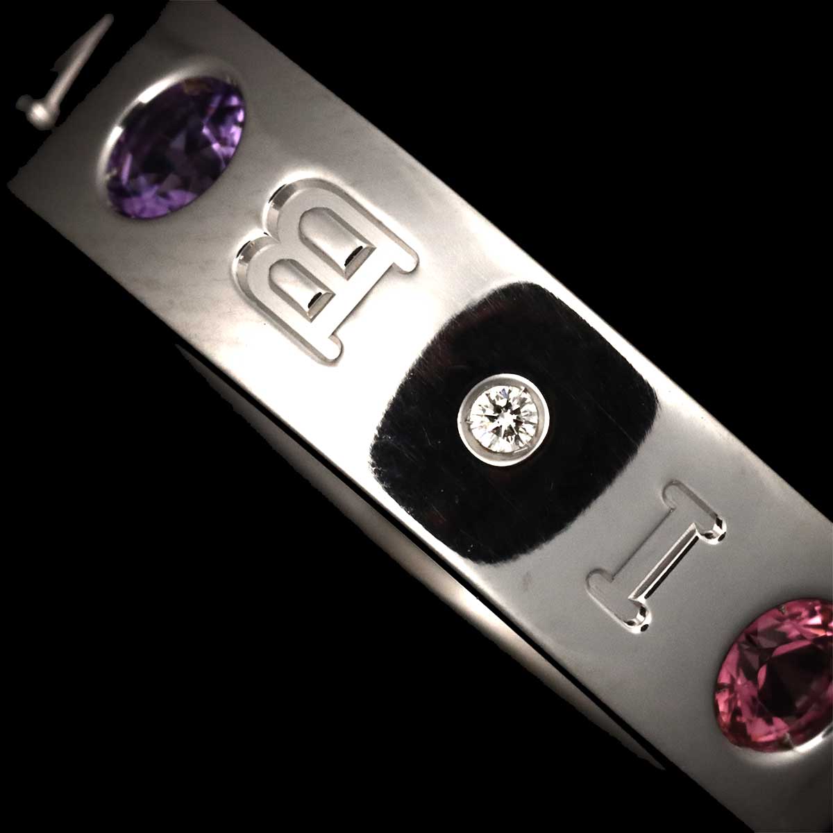 Amethyst Tourmalin Diamond Ring 18K WG size53 6-6.25(US)