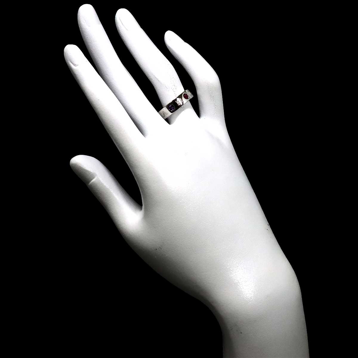 Amethyst Tourmalin Diamond Ring 18K WG size53 6-6.25(US)