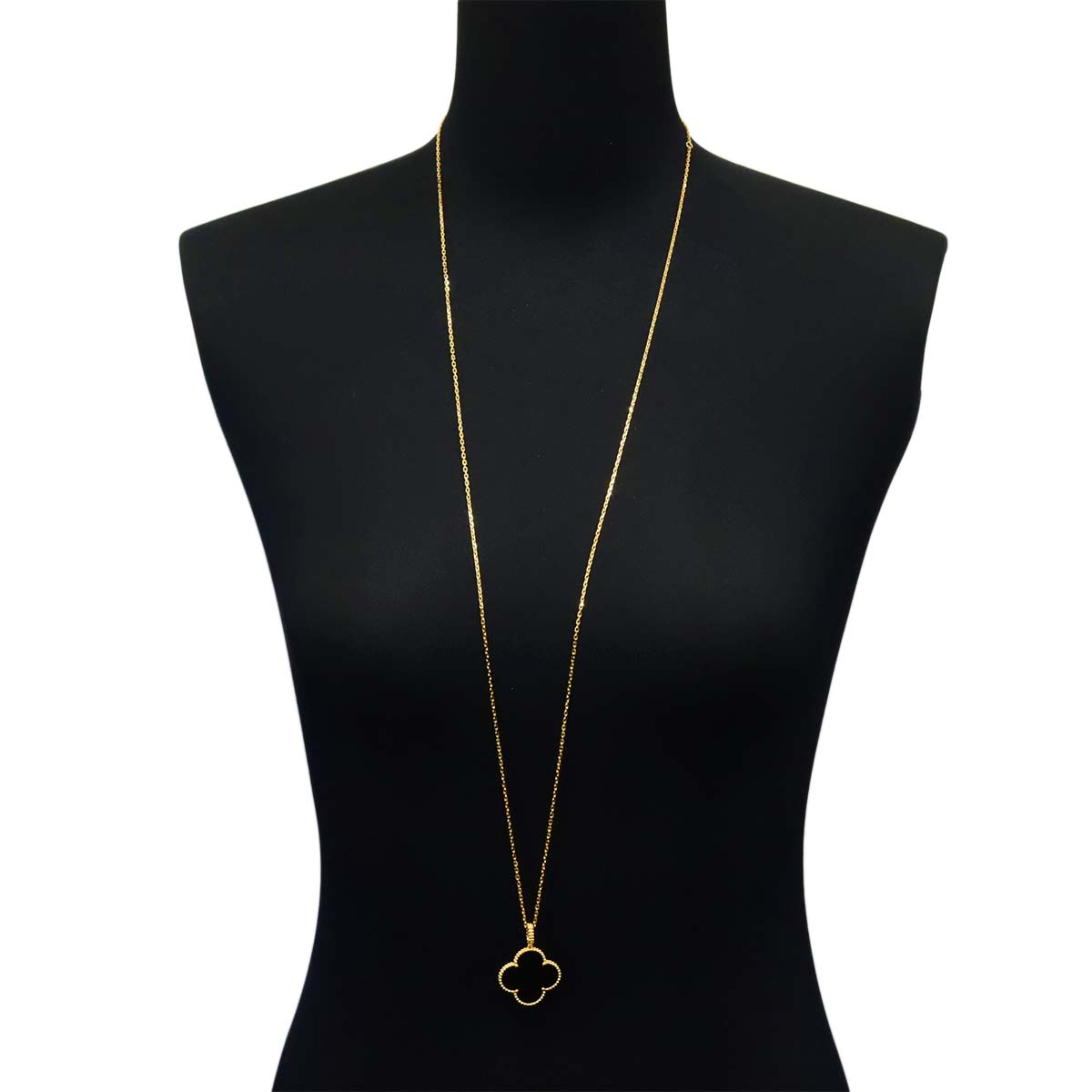 Magic Alhambra Onyx Necklace 18K YG 750