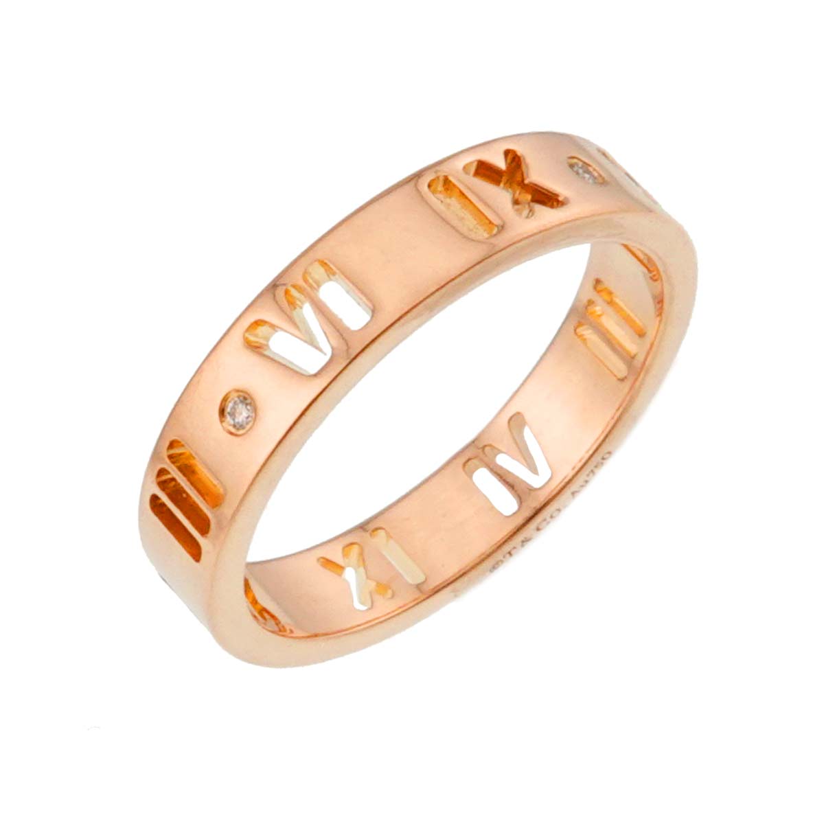 Atlas Ring Diamond 18K PG Pink Gold 750 Size4.5-4.75(US)