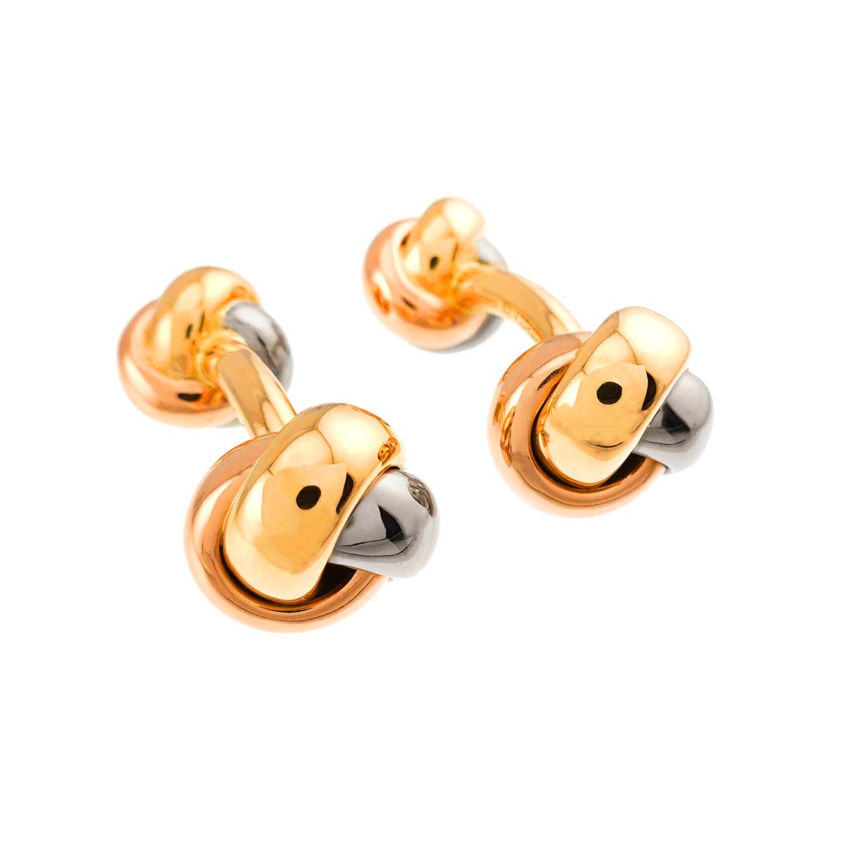 Trinity Cuff links 18K WG PG YG 750