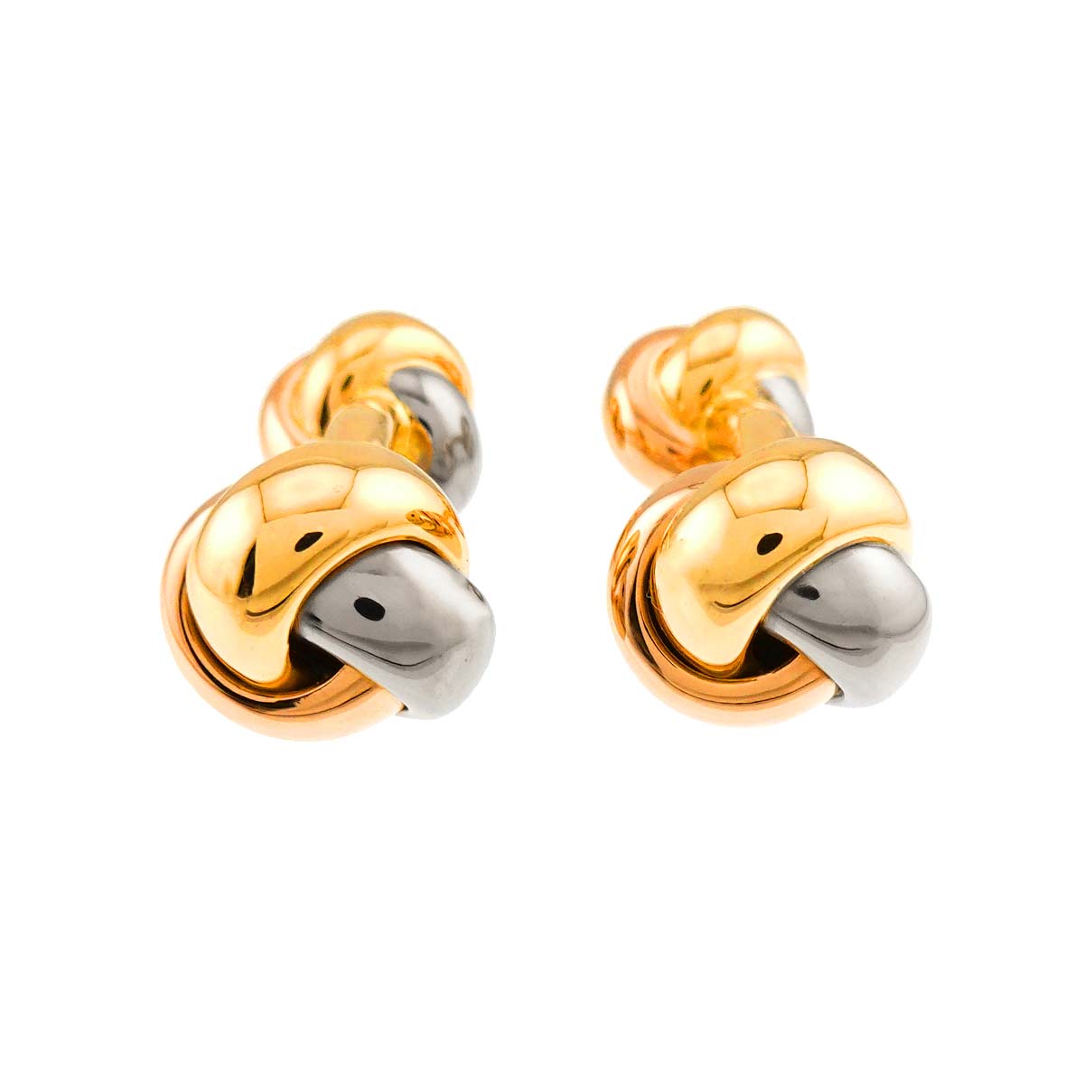 Trinity Cuff links 18K WG PG YG 750