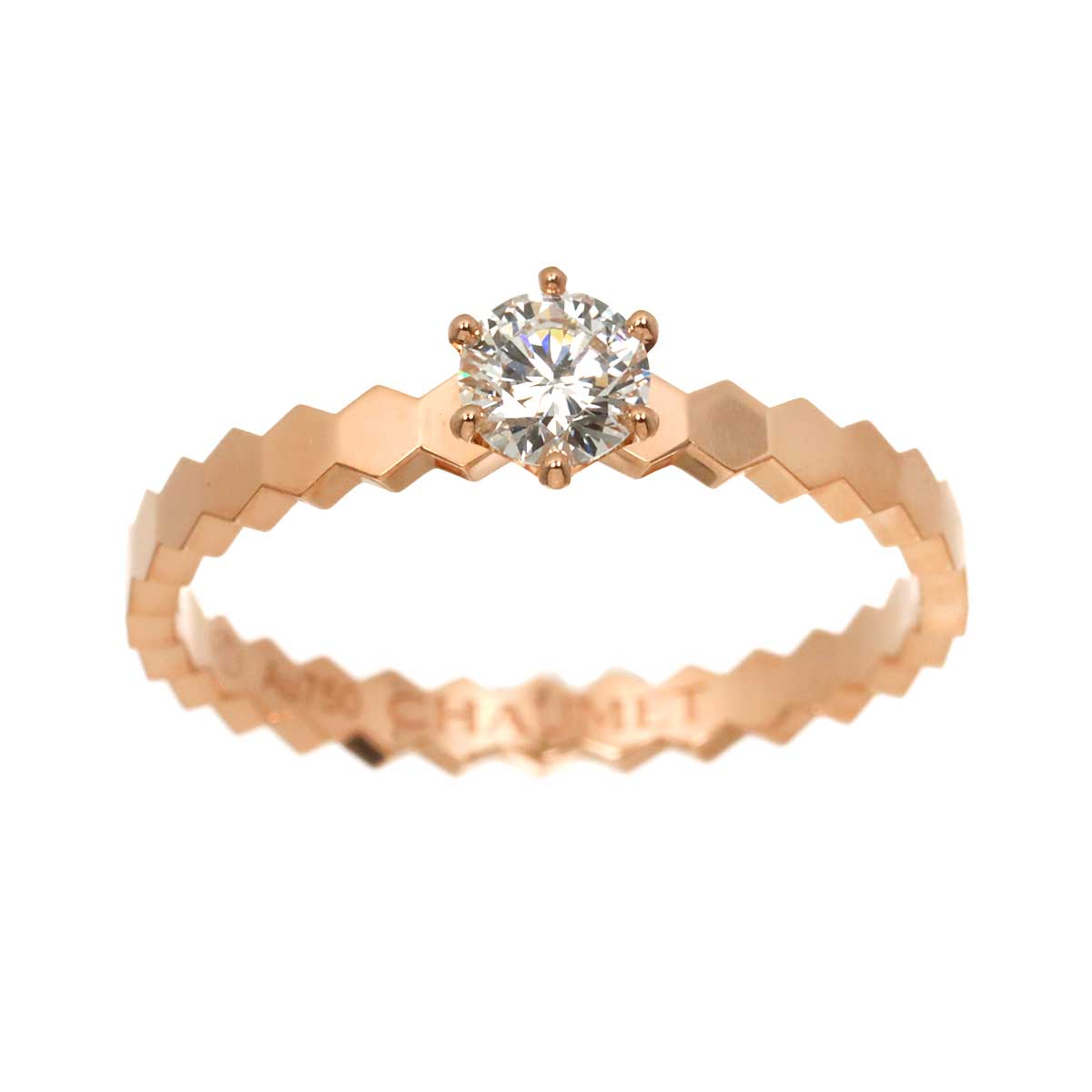 BEE De Diamond 0.33ct E/VS2/3EX Ring 18K PG 750 7.25-7.5(US)