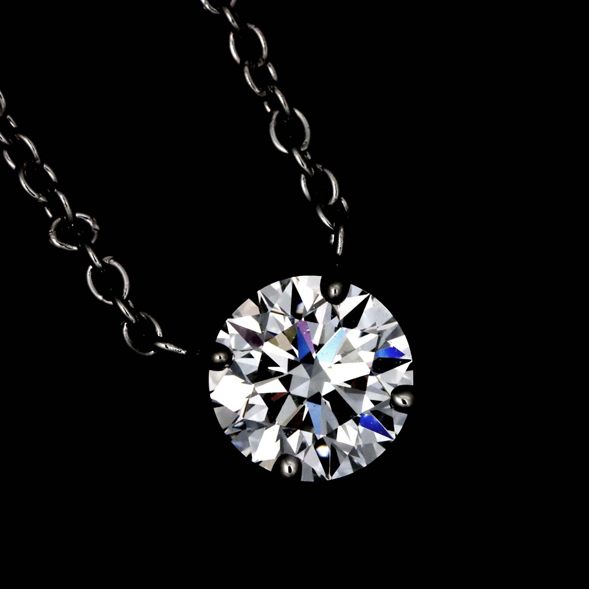 Solitaire Diamond 0.50ct D/VVS2/VG Necklace Pt