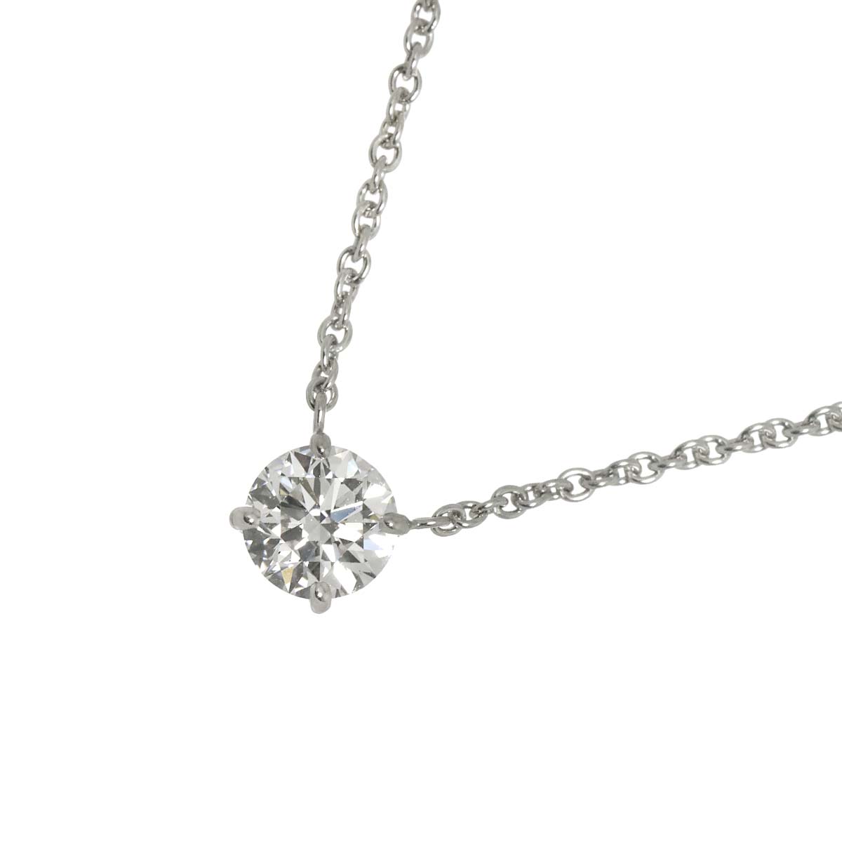 Solitaire Diamond 0.50ct D/VVS2/VG Necklace Pt