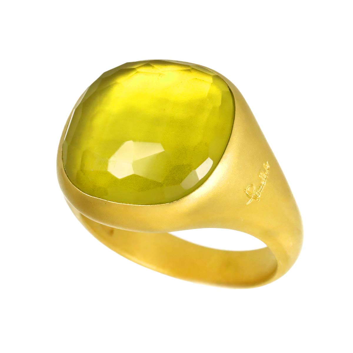Peridot Ring 18K YG Yellow Gold 750 Size9.5-9.75(US)