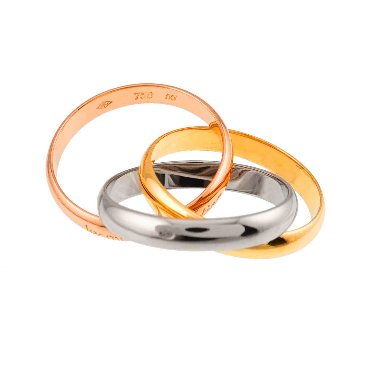 Trinity MM Ring 18K YG WG PG 750 Size55 7.25(US)
