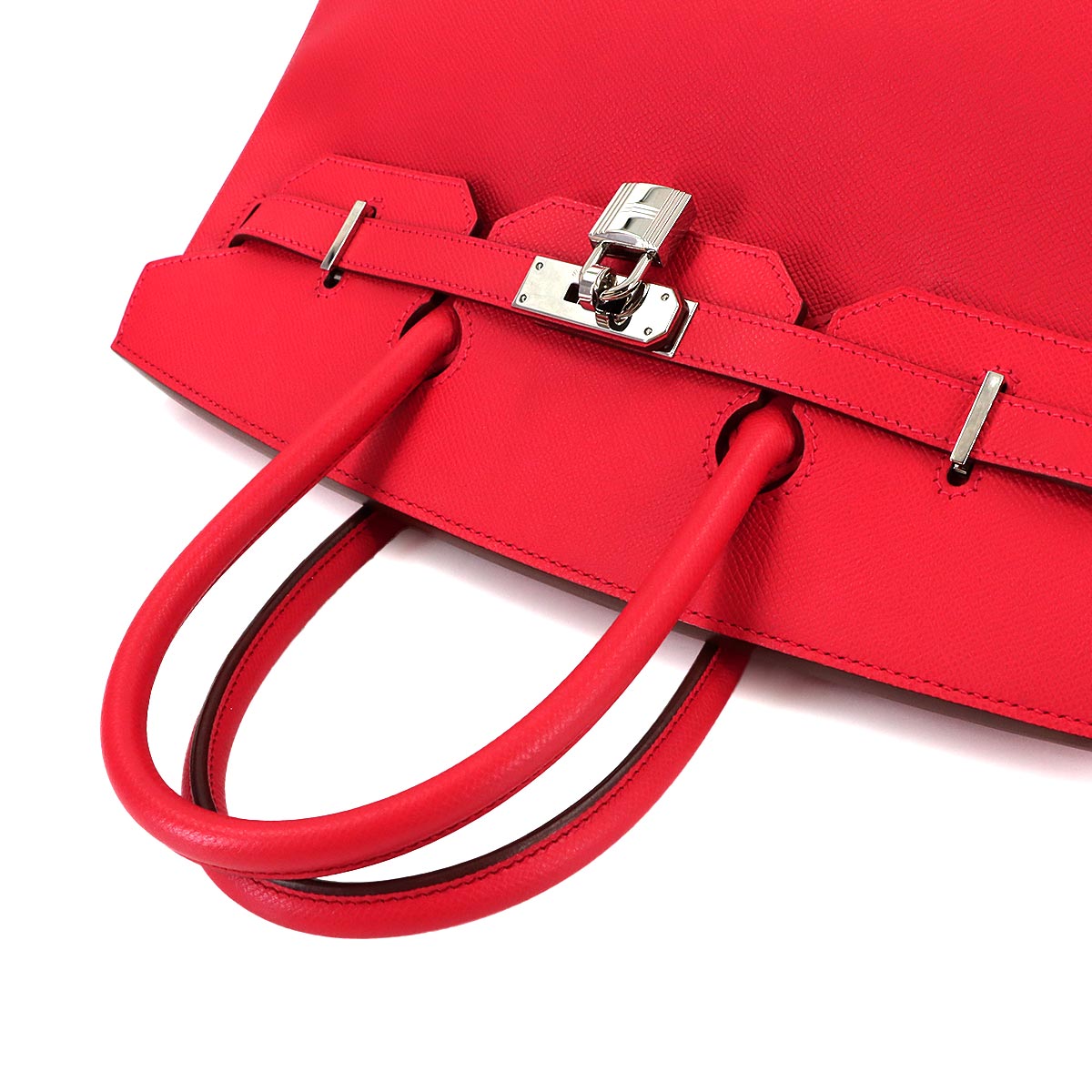 Birkin 35 Epsom Bougainvillier Hand Bag Red