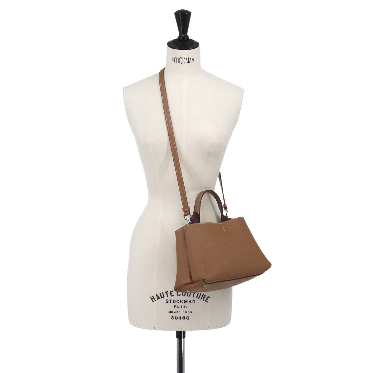 T Timeless Micro 2way Hand Shoulder Bag Leather Brown Purse