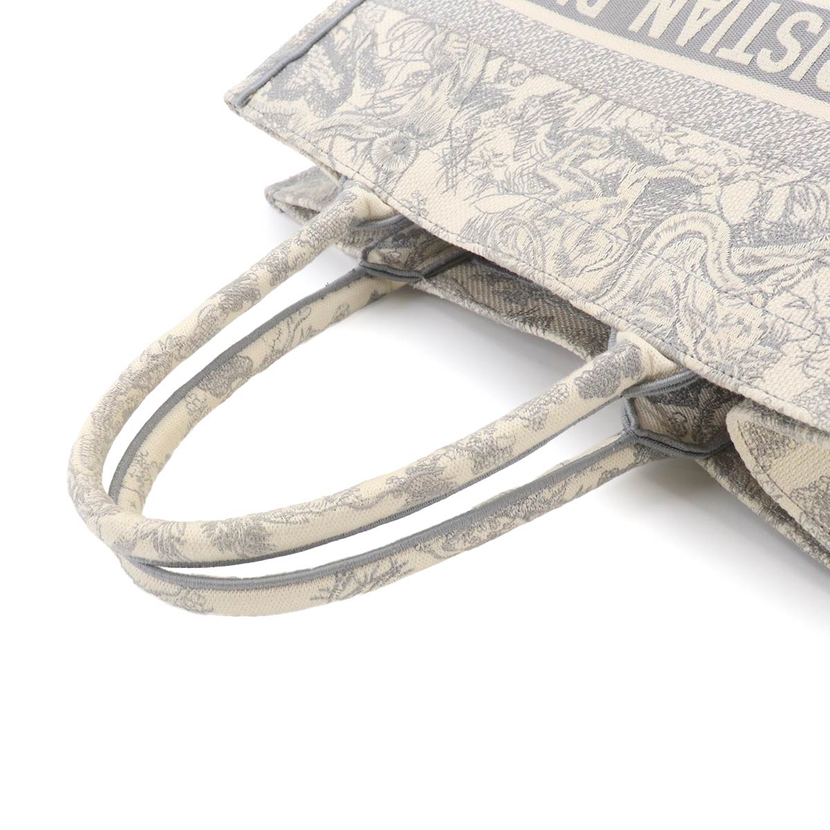 Toile de Jouy Book Tote Medium Bag Canvas Grey