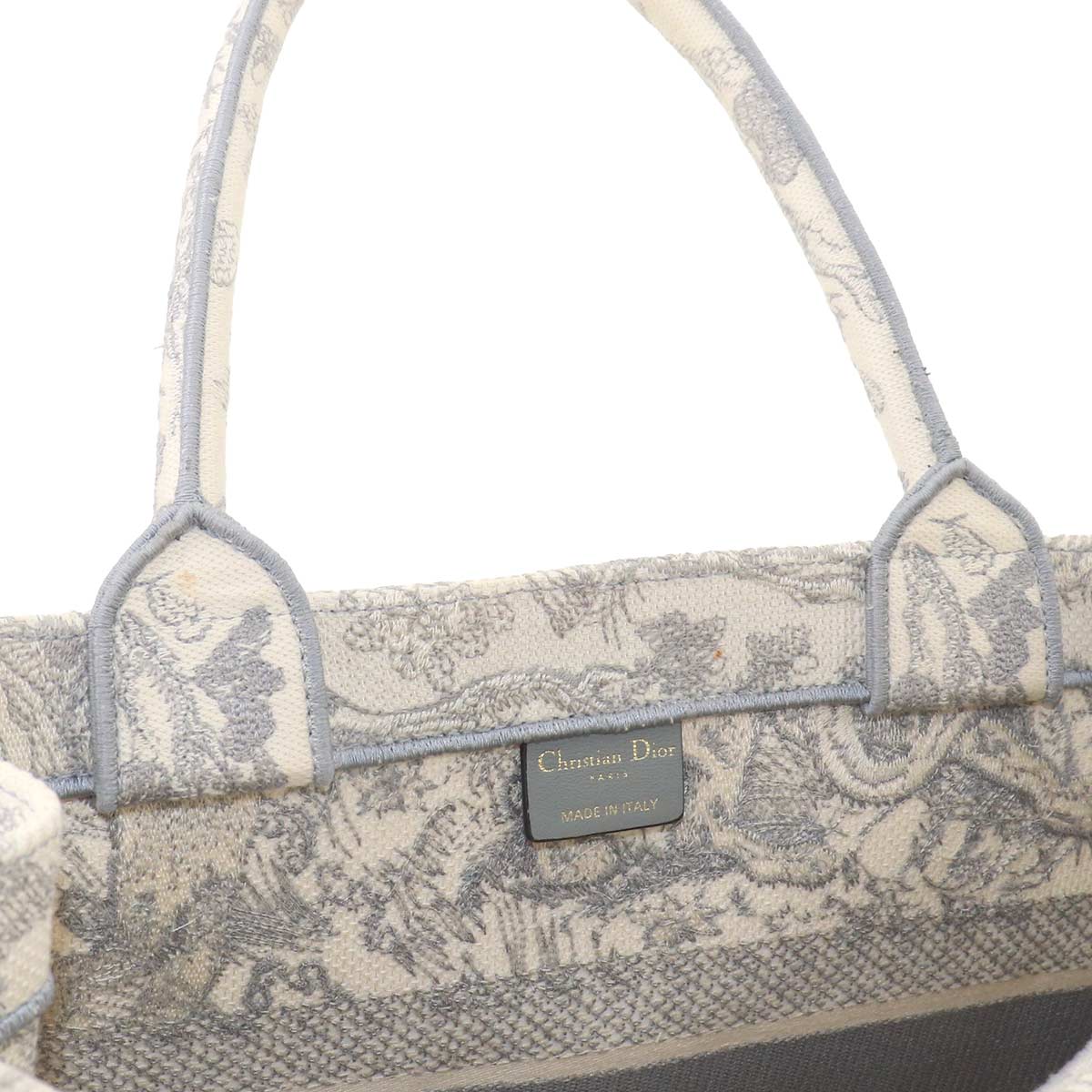 Toile de Jouy Book Tote Medium Bag Canvas Grey