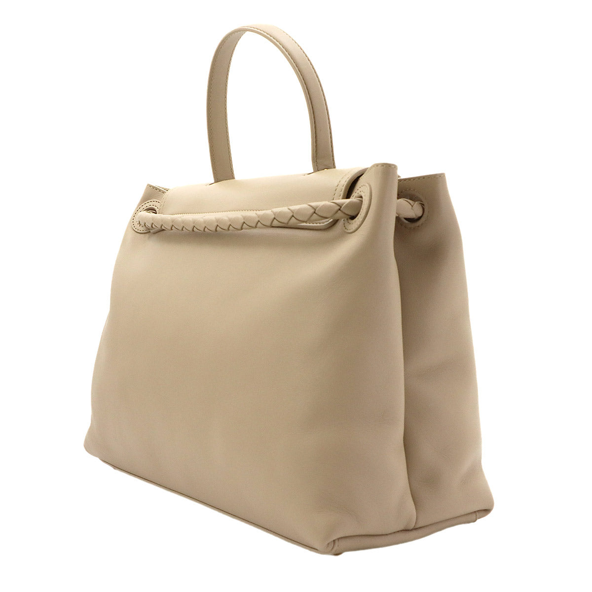 Ciao Ciao Hand Shoulder Bag Lether Ecru