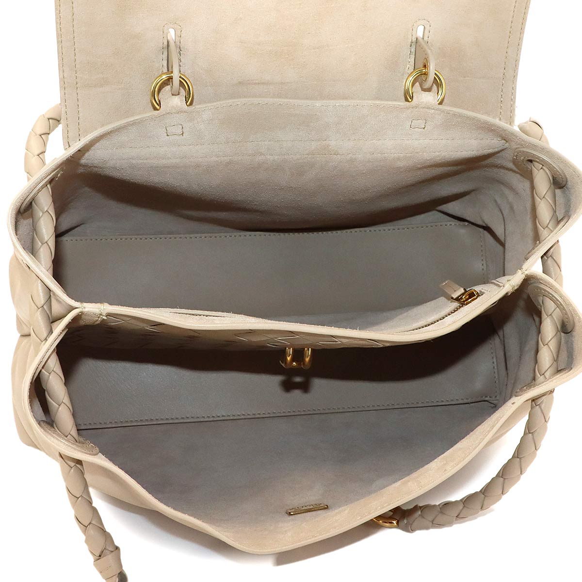 Ciao Ciao Hand Shoulder Bag Lether Ecru