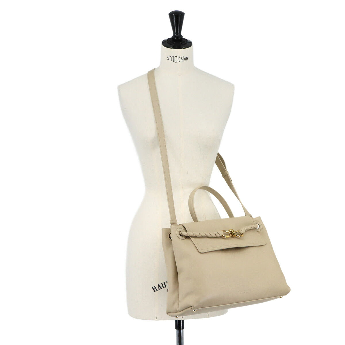 Ciao Ciao Hand Shoulder Bag Lether Ecru