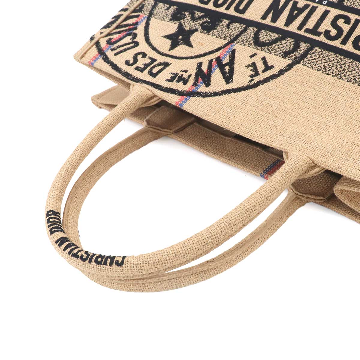 Union Book Tote Medium Bag Jute Canvas Beige M1296ZRUW