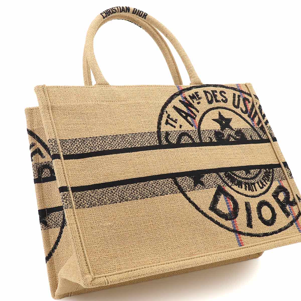 Union Book Tote Medium Bag Jute Canvas Beige M1296ZRUW