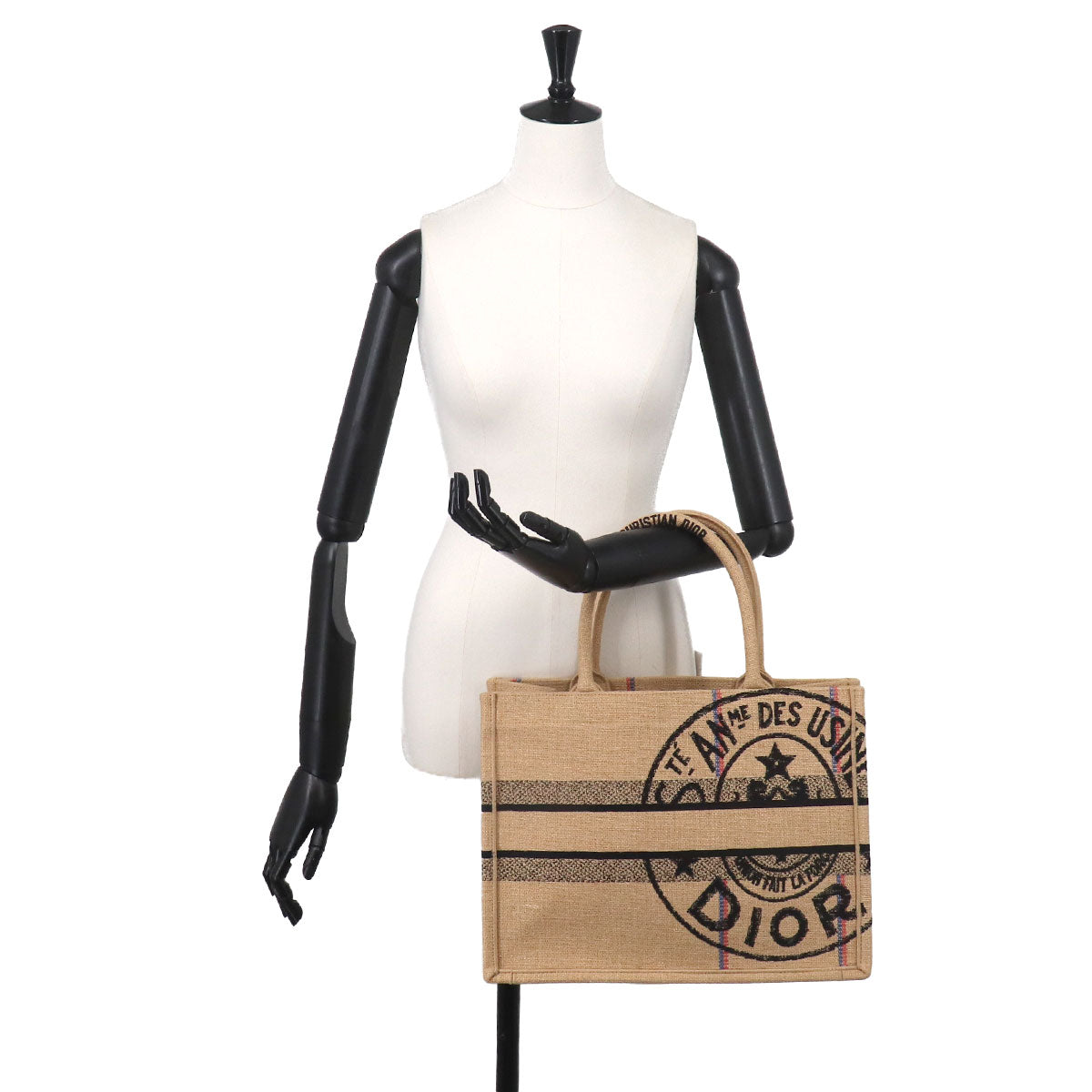 Union Book Tote Medium Bag Jute Canvas Beige M1296ZRUW