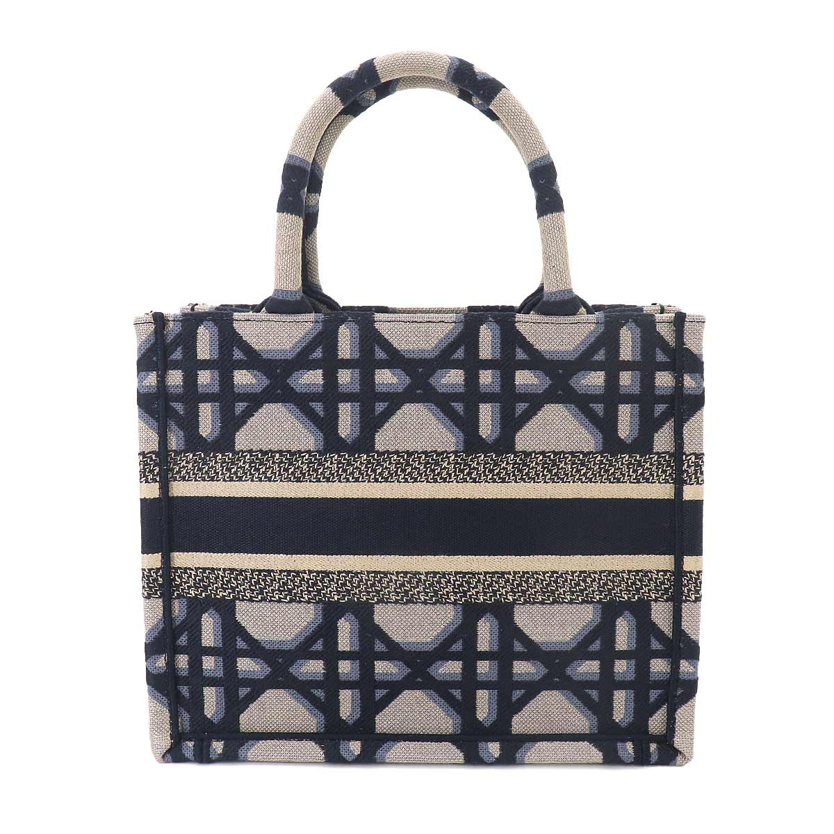 Macrocannage Book Tote Small Bag Canvas Navy