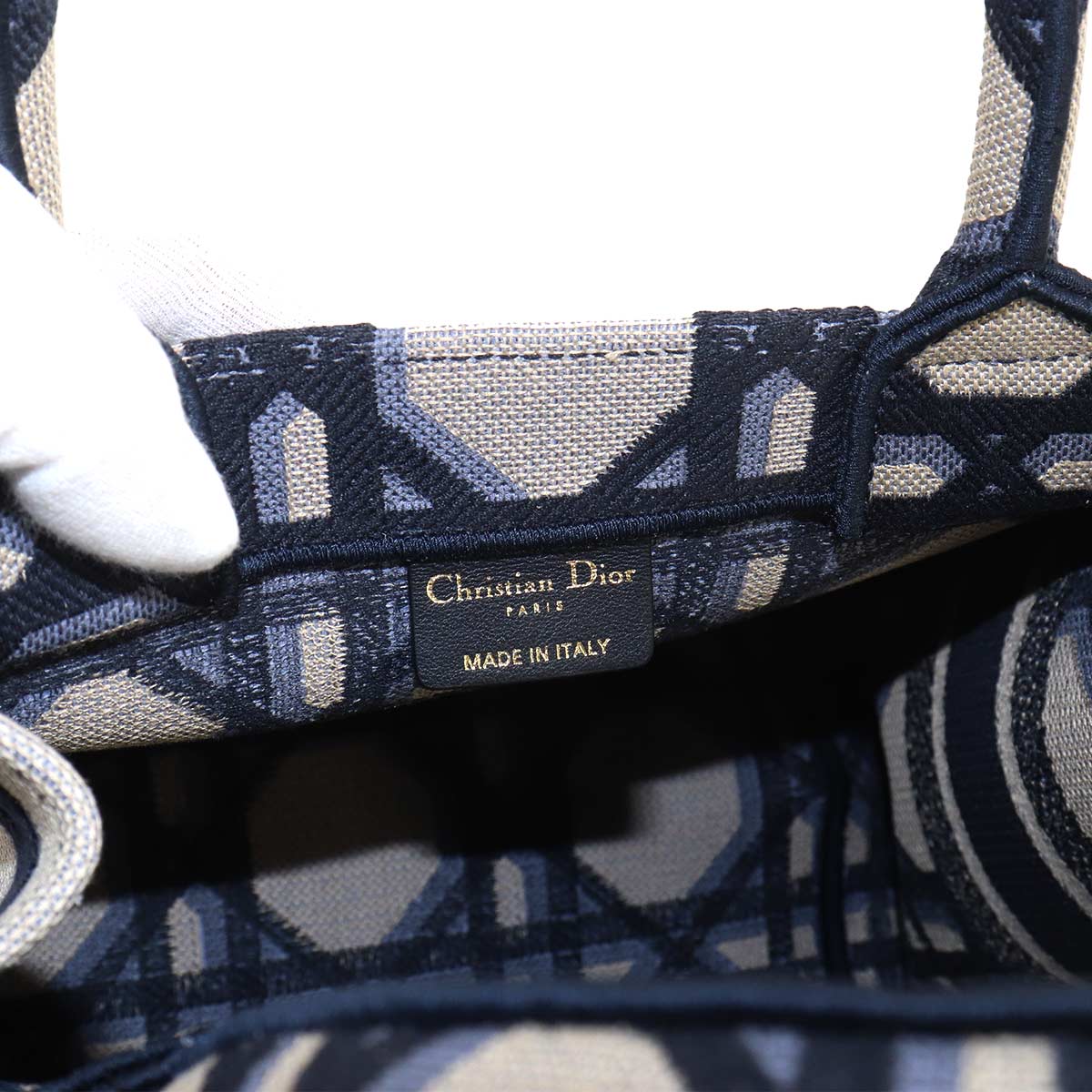 Macrocannage Book Tote Small Bag Canvas Navy