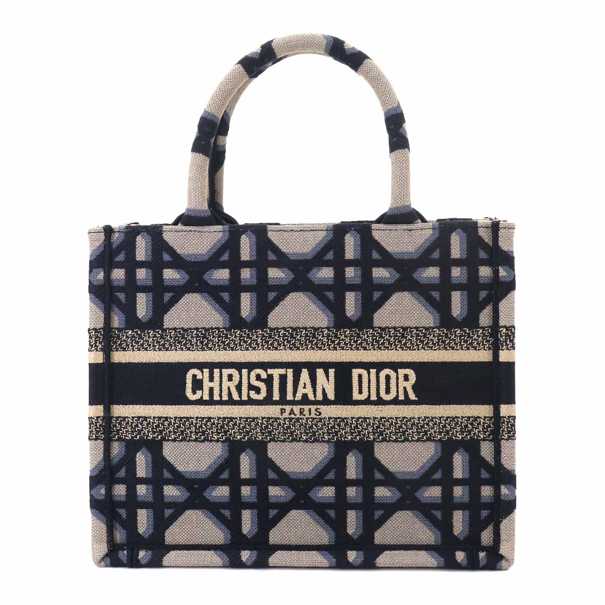 Macrocannage Book Tote Small Bag Canvas Navy