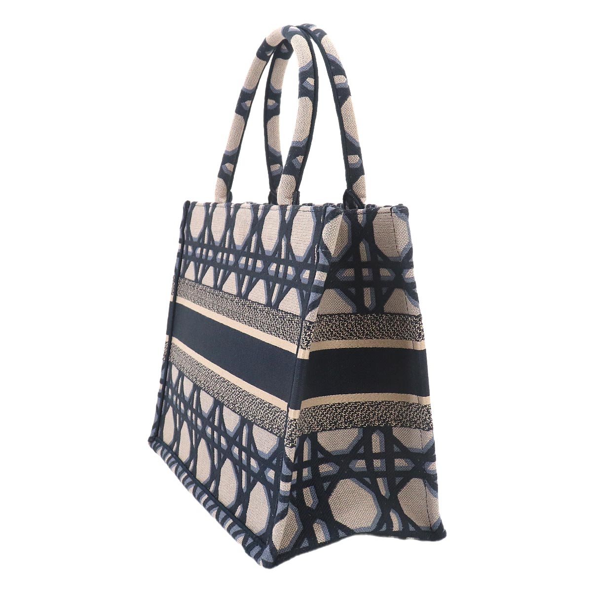 Macrocannage Book Tote Medium Bag Canvas Navy M1296ZZAU