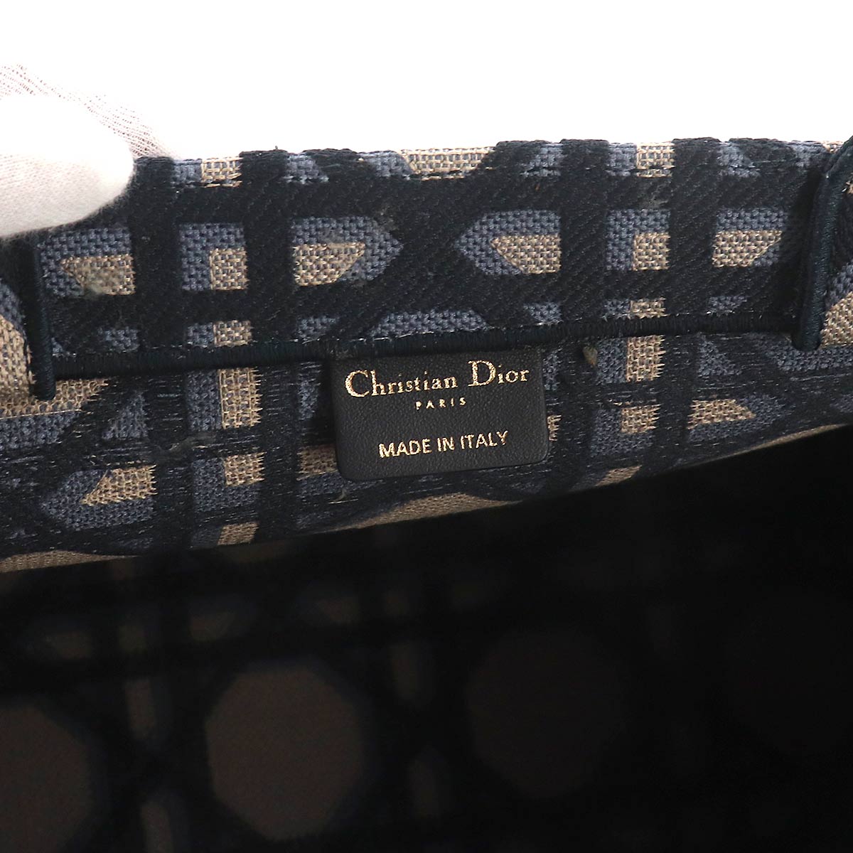 Macrocannage Book Tote Medium Bag Canvas Navy M1296ZZAU