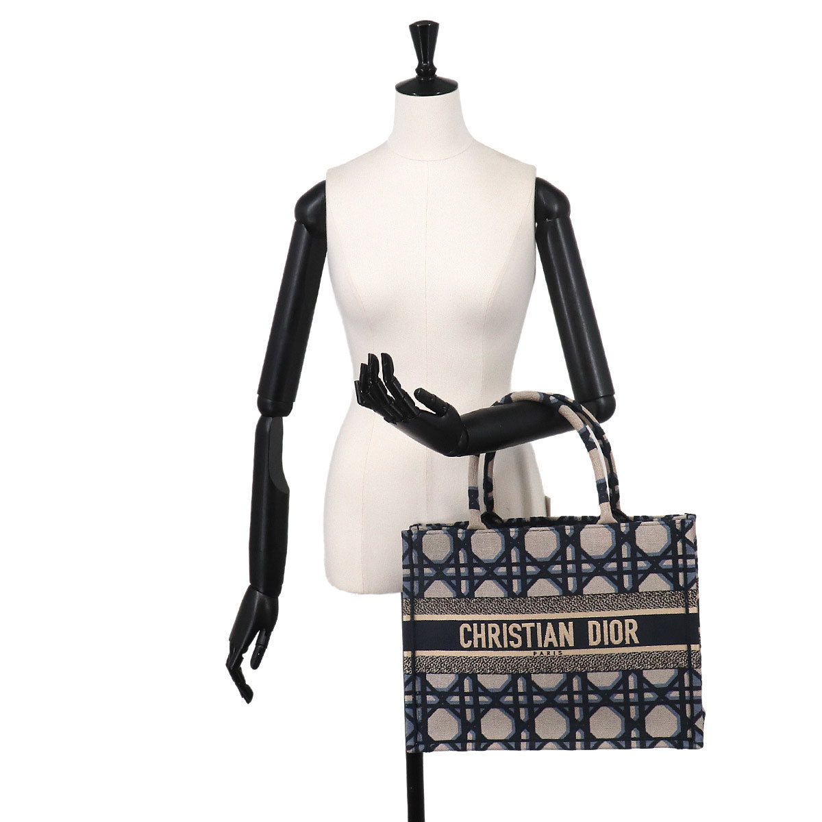 Macrocannage Book Tote Medium Bag Canvas Navy M1296ZZAU