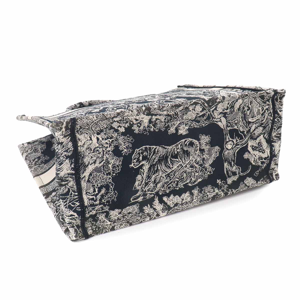Reverse Toile De Jouy Book Tote Large Bag Canvas Navy