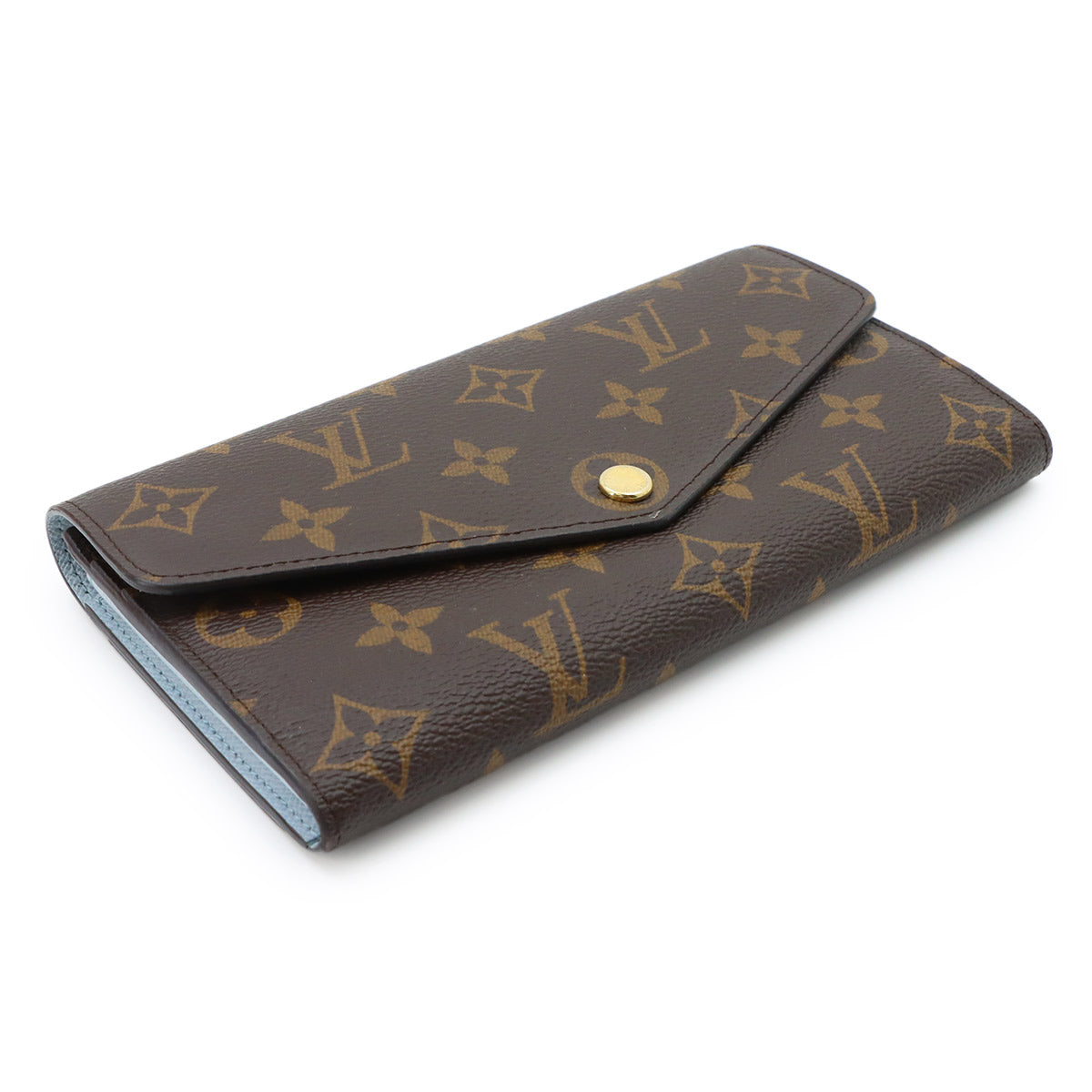 Monogram Sarah Wallet Brown Blue Olympe M83580