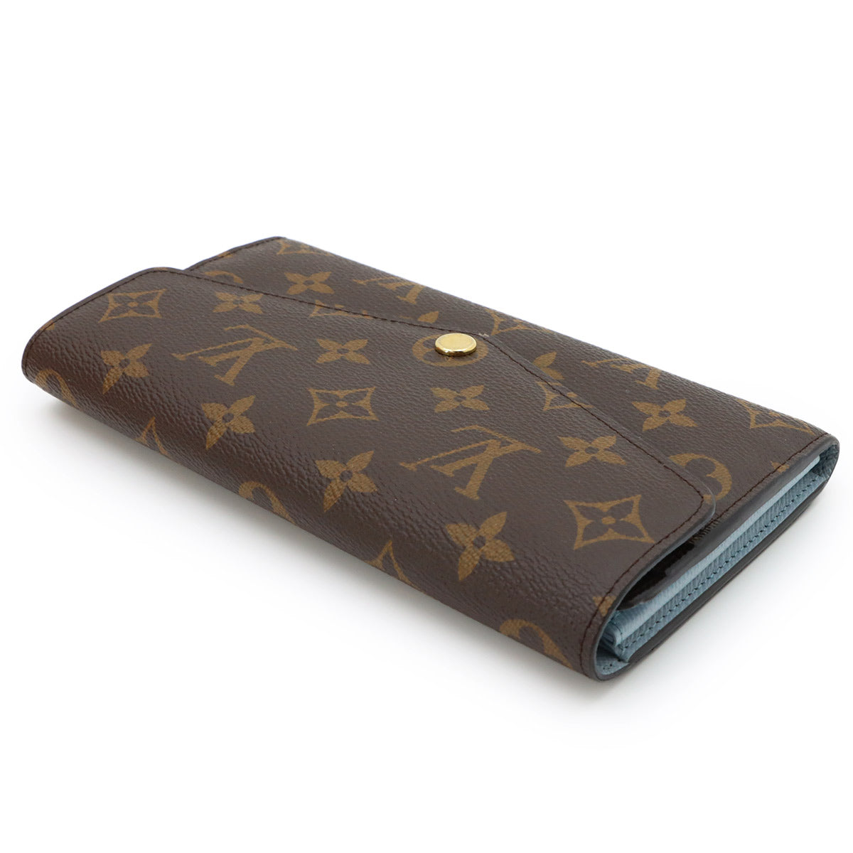 Monogram Sarah Wallet Brown Blue Olympe M83580