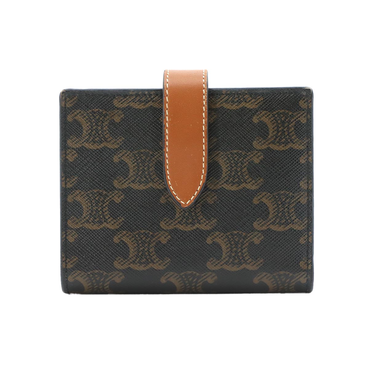 Triomphe Small Strap Wallet PVC Tan Brown 10H262DB7