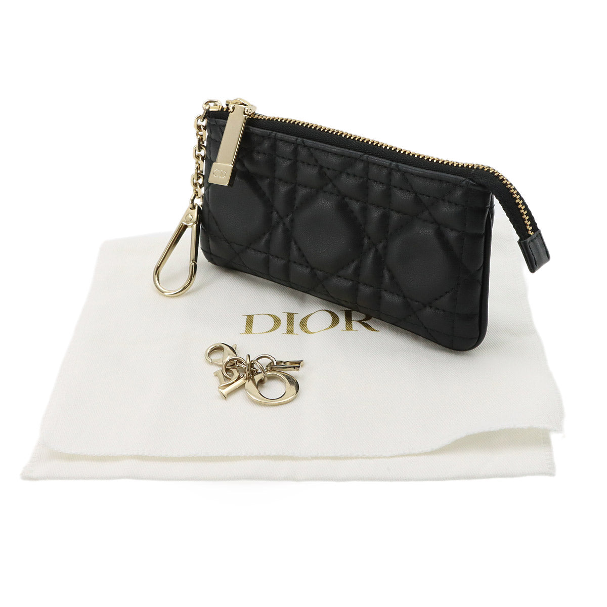 Cannage Coin case Leather Black Purse