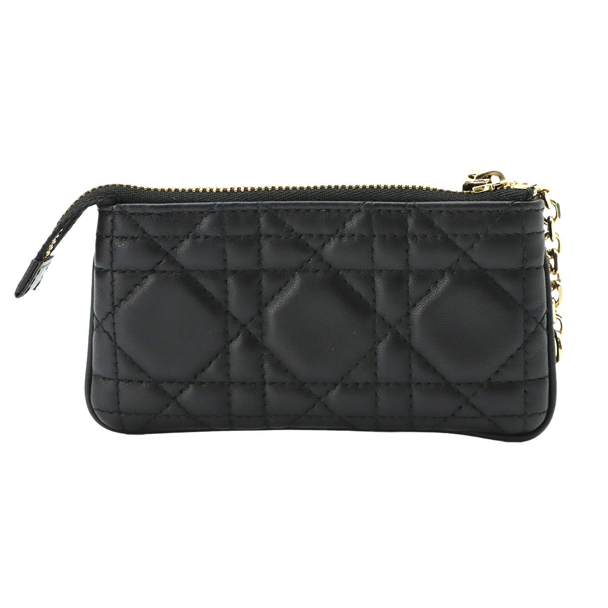 Cannage Coin case Leather Black Purse