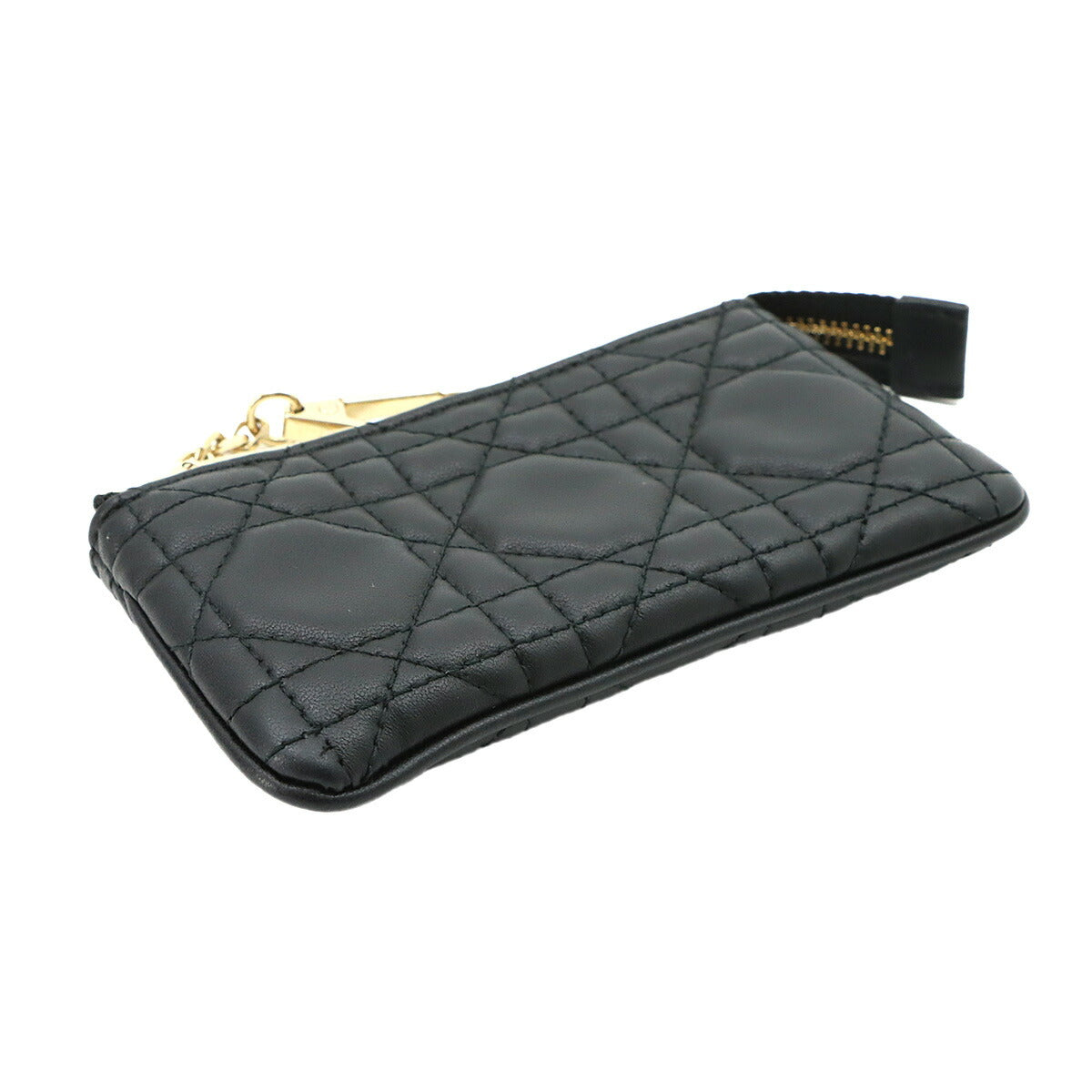 Cannage Coin case Leather Black Purse