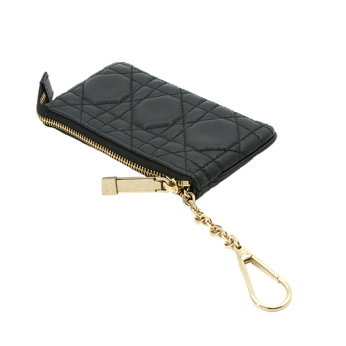Cannage Coin case Leather Black Purse