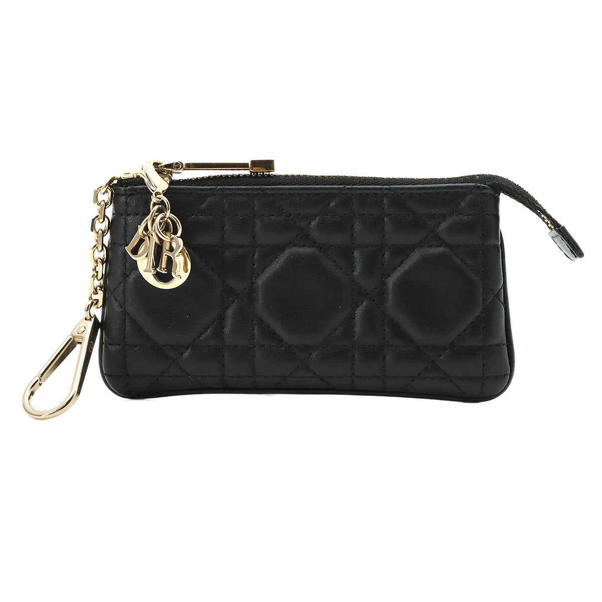 Cannage Coin case Leather Black Purse