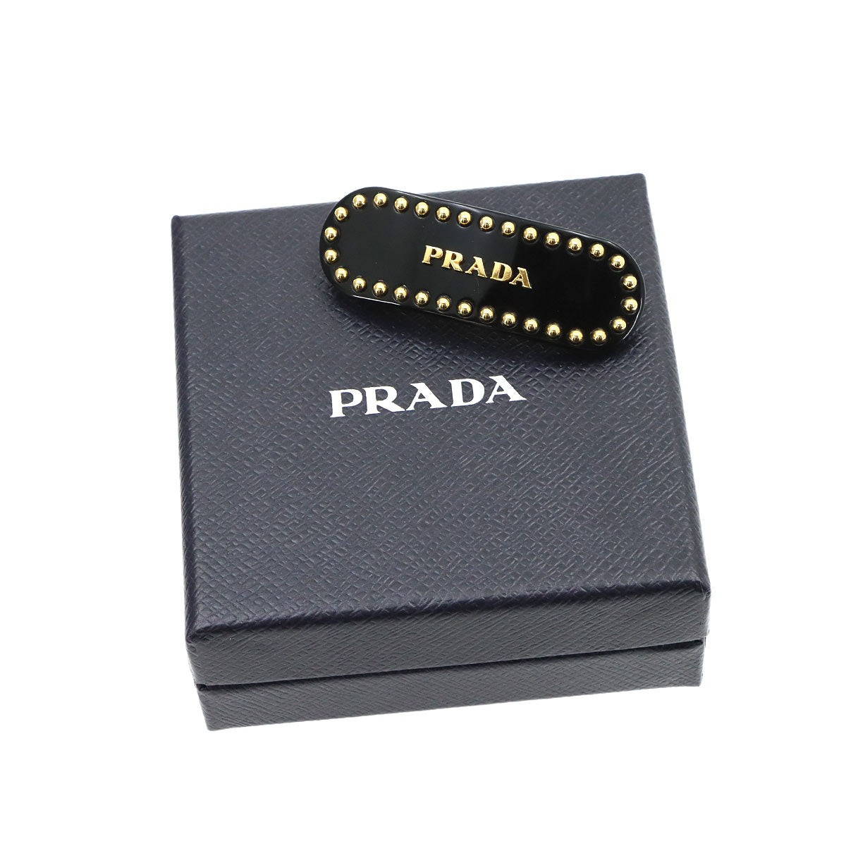 PRADA Plex Hair Clips Black Gold 1IF042