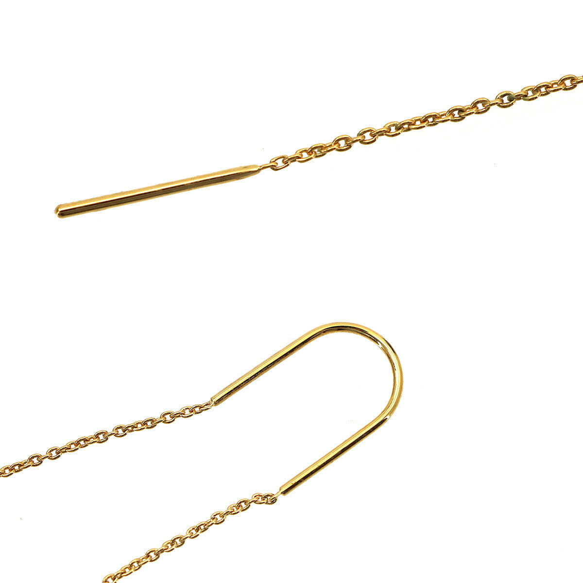 V Logos Rhinestone Swing Earrings Gold