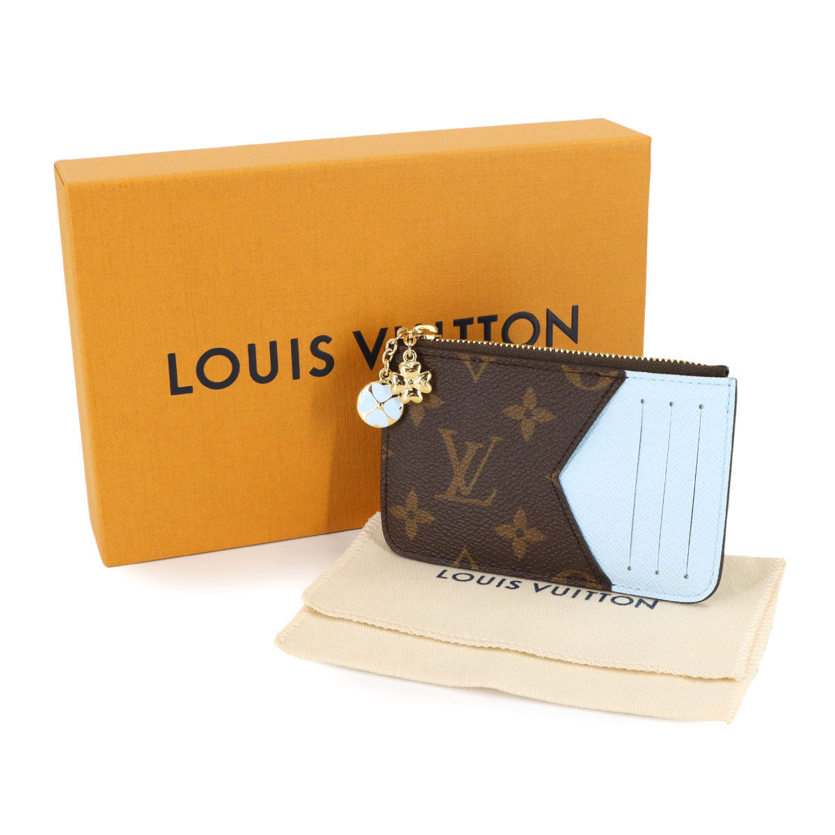 Monogram Card Holder Romy Brown Sky blue M27770 Clover