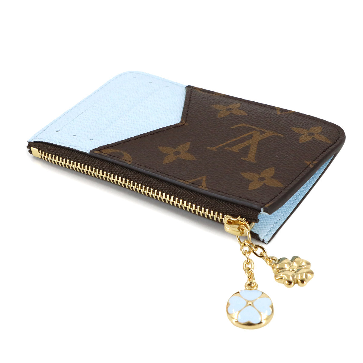 Monogram Card Holder Romy Brown Sky blue M27770 Clover