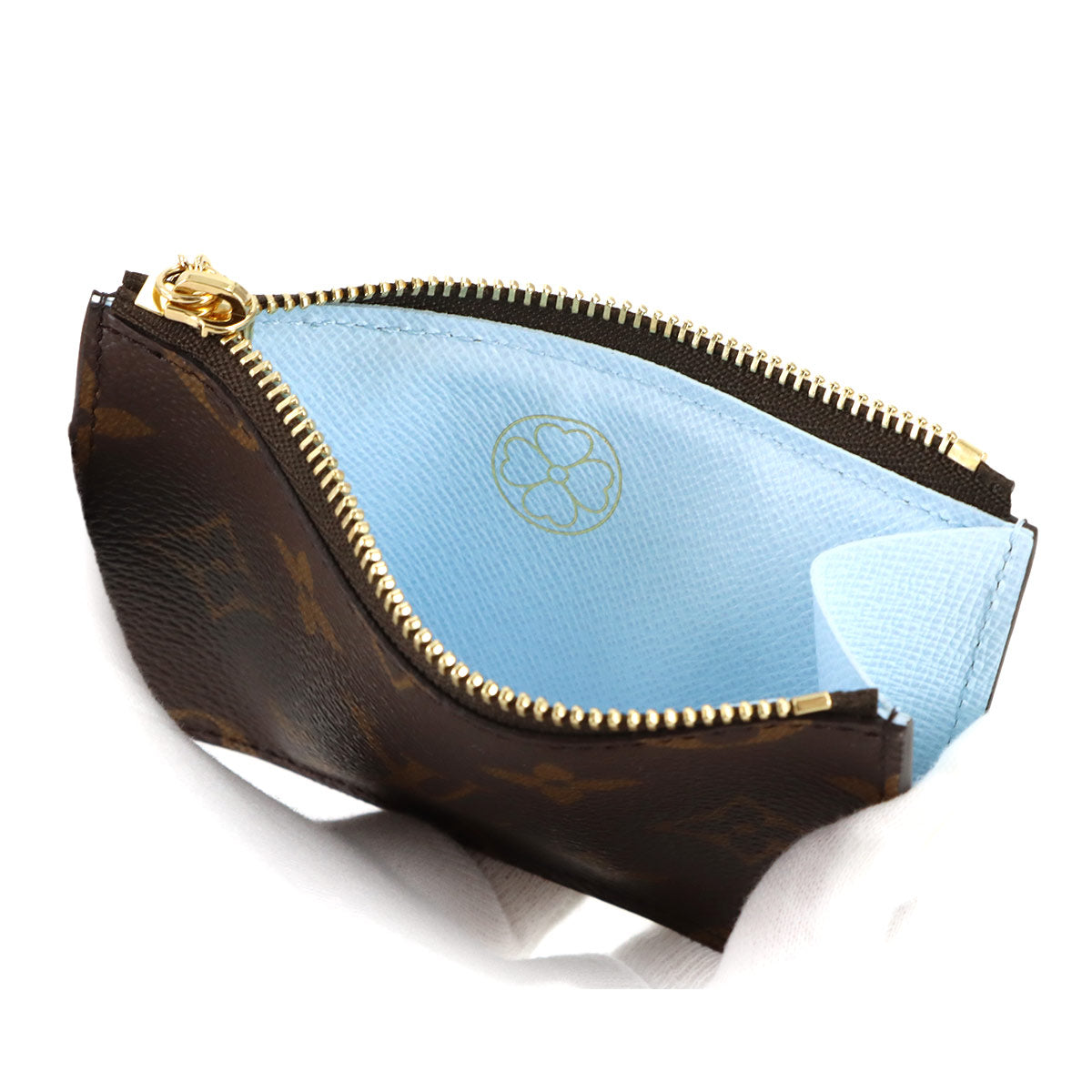 Monogram Card Holder Romy Brown Sky blue M27770 Clover