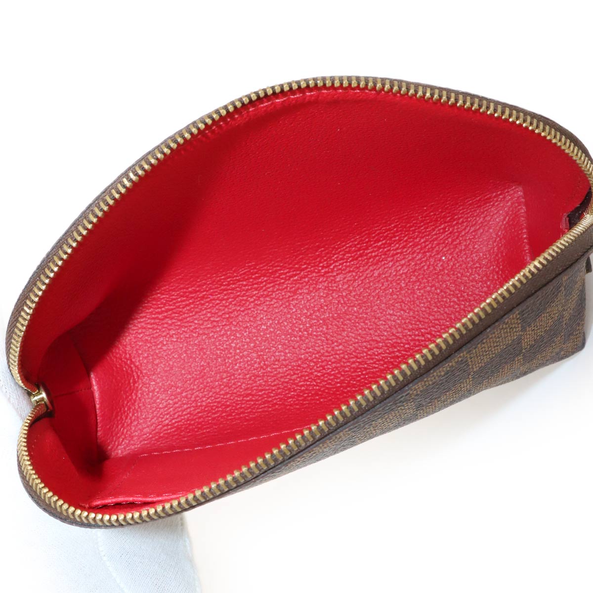 Damier Cosmetic Pouch PM Ebene Brown N47516 Purse