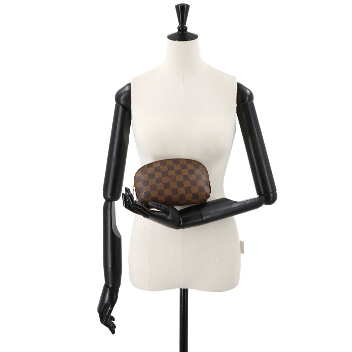 Damier Cosmetic Pouch PM Ebene Brown N47516 Purse