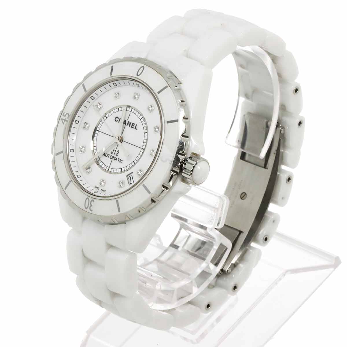 J12 38mm H1629 12P Diamond Automatic White Dial Mens Watch