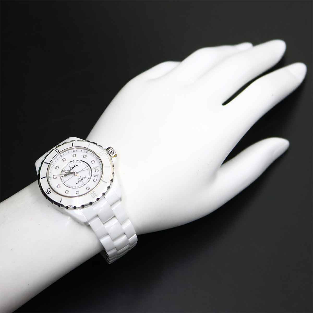 J12 38mm H1629 12P Diamond Automatic White Dial Mens Watch