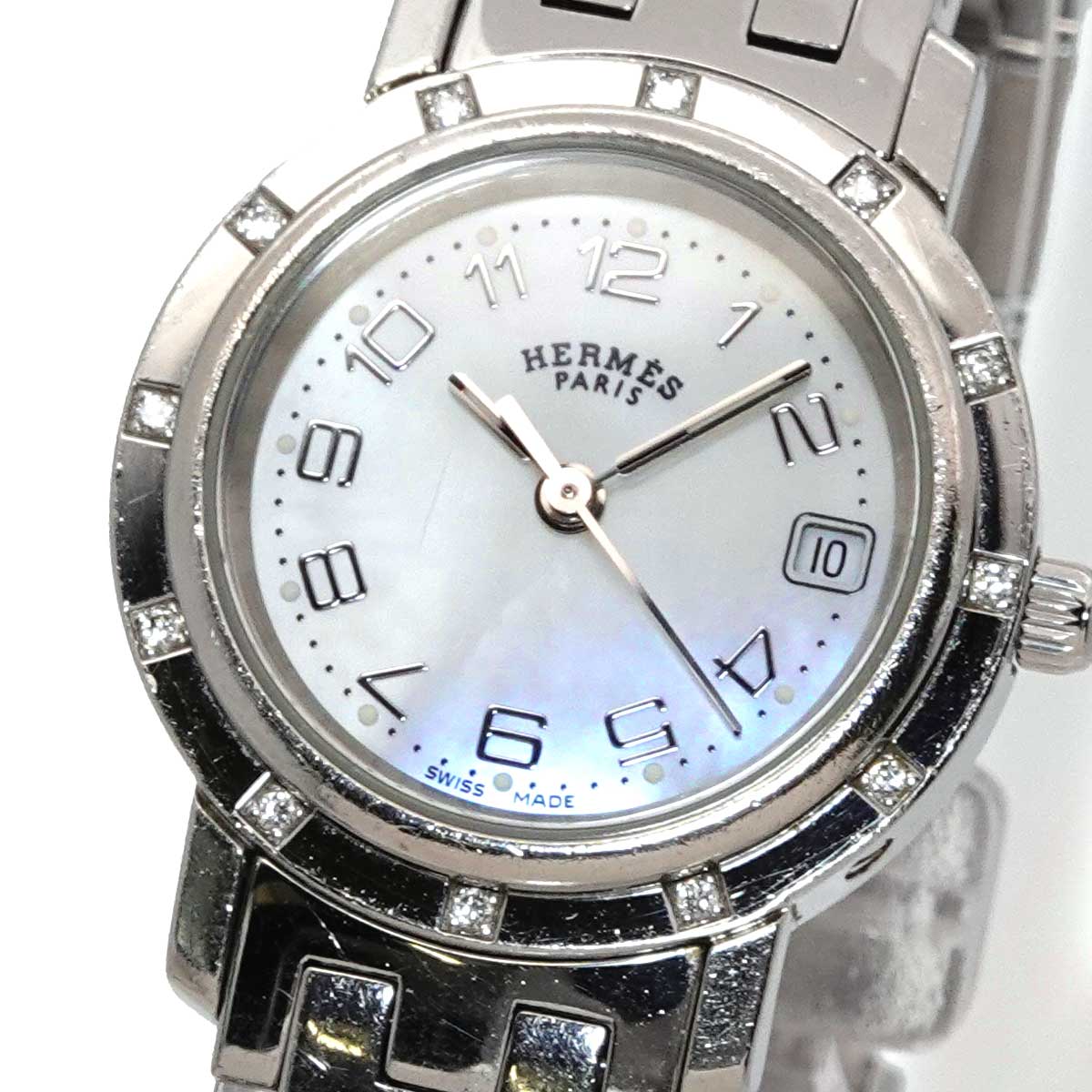 Clipper Nacre CL4.230 Quartz 12P Diamond White Shell Dial
