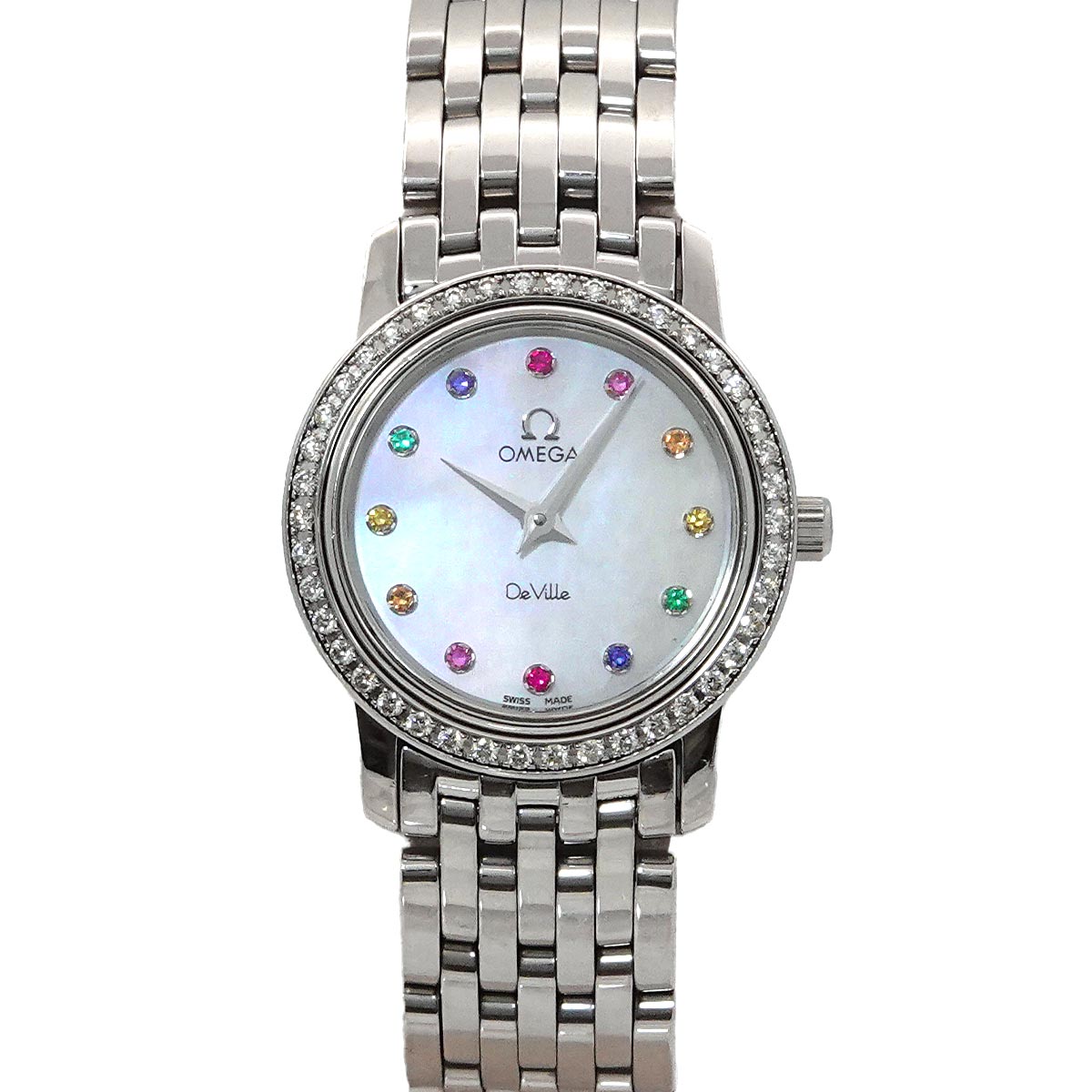 De Ville 4577 77 Quartz Diamond White Shell Dial Ladies watch