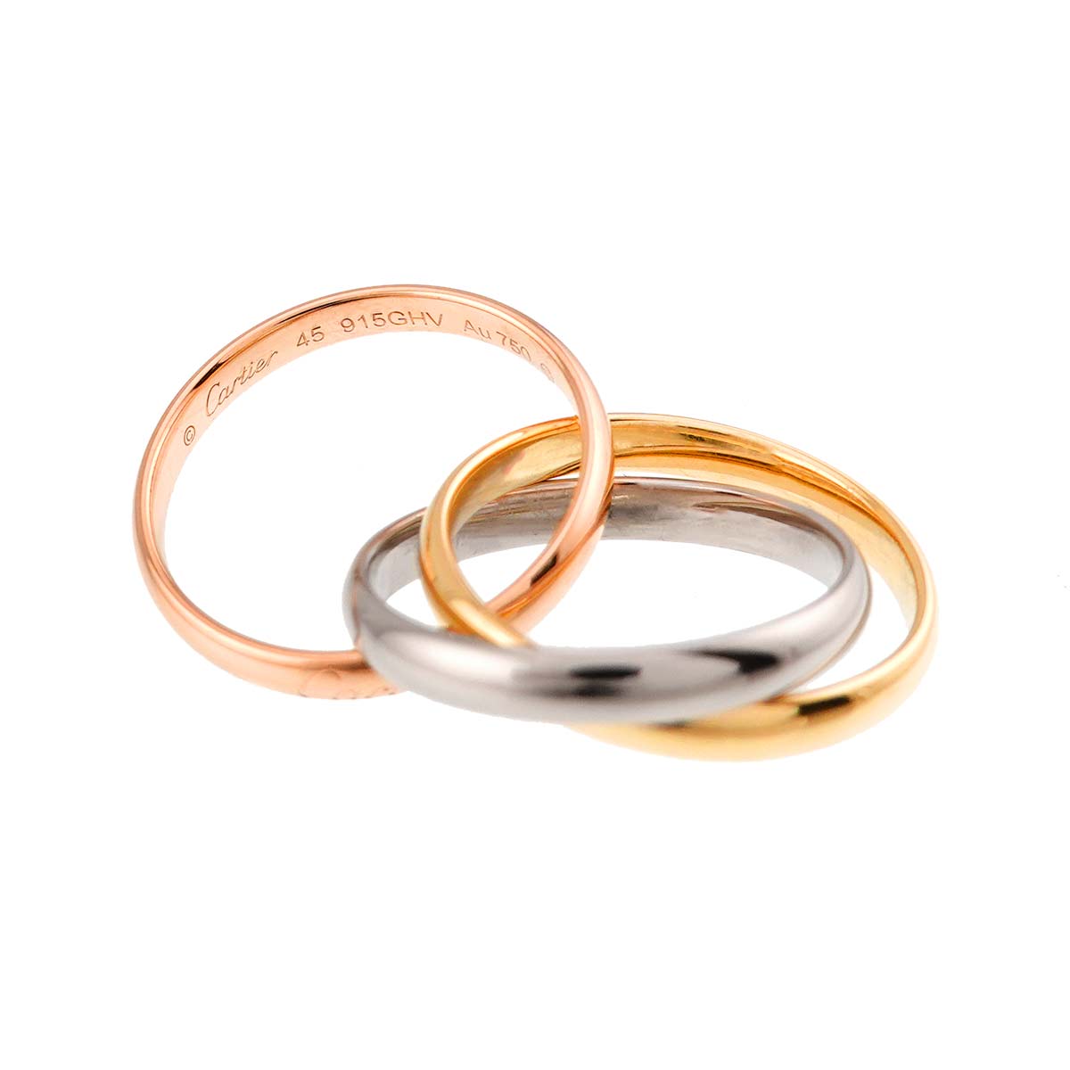Trinity SM Ring 18K YG WG PG 750 Size45 3.25(US)