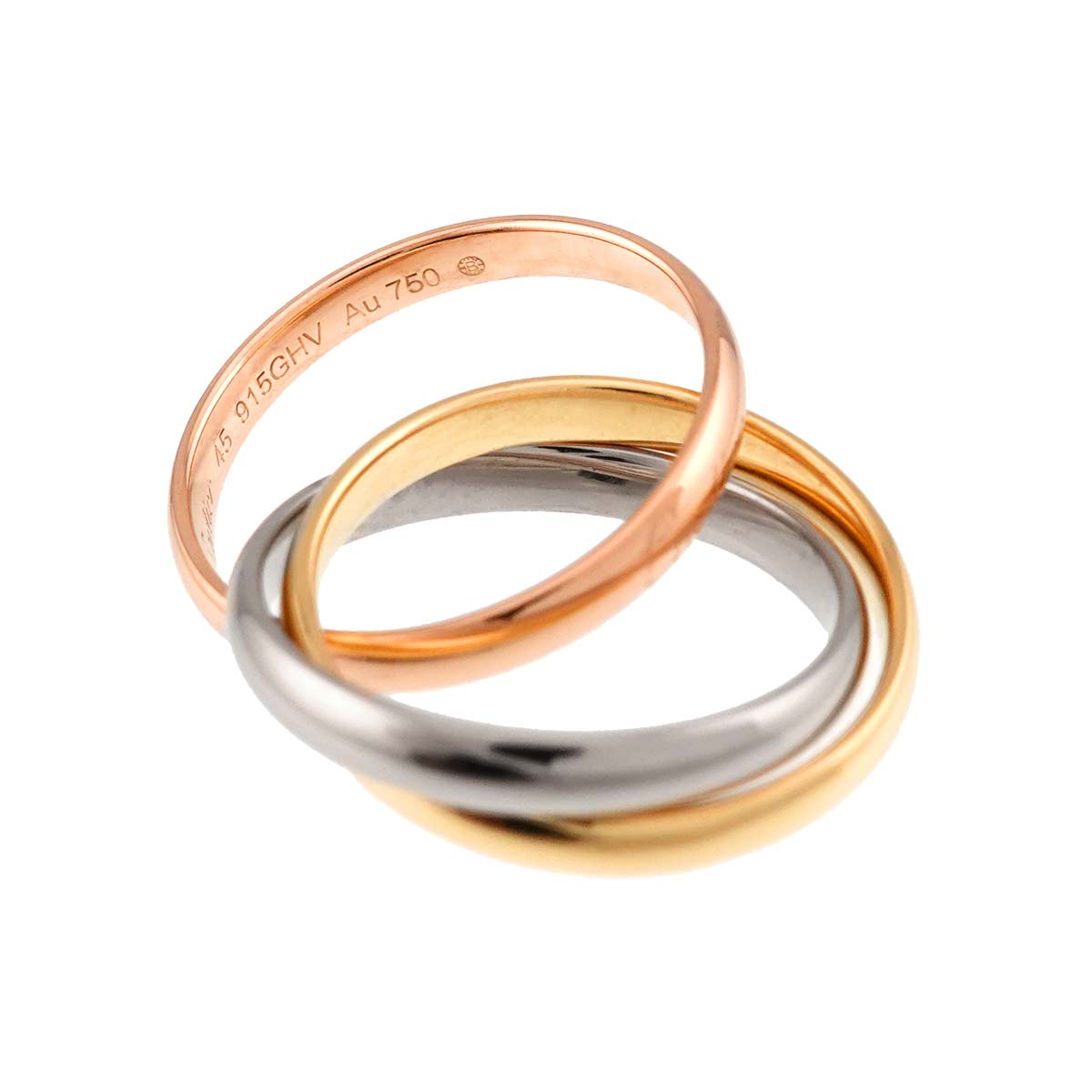 Trinity SM Ring 18K YG WG PG 750 Size45 3.25(US)